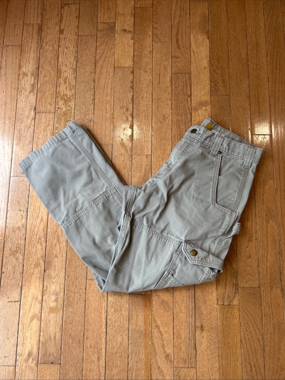 Men's Light Gray Work Pants - Unbranded Canvas Utility Trousers